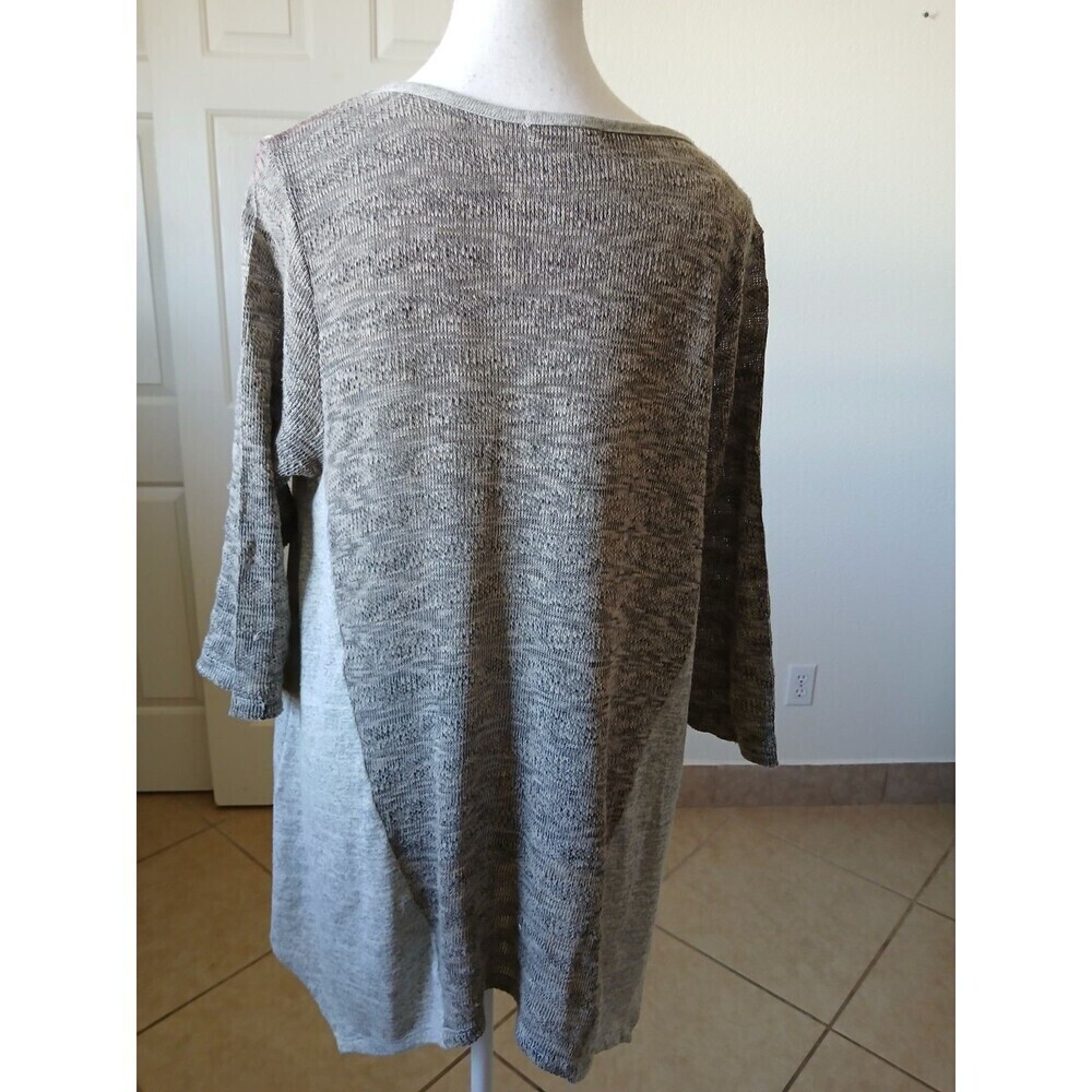 Energe World Wear Women Size Large Crimson Abstract 3/4 Sleeve Casual Top‎ - Picture 3 of 16